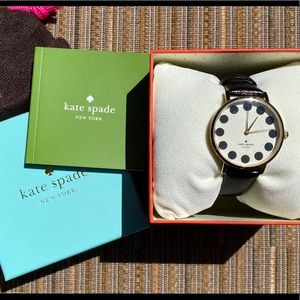 kate spade new york Womens Black Dot Metro watch